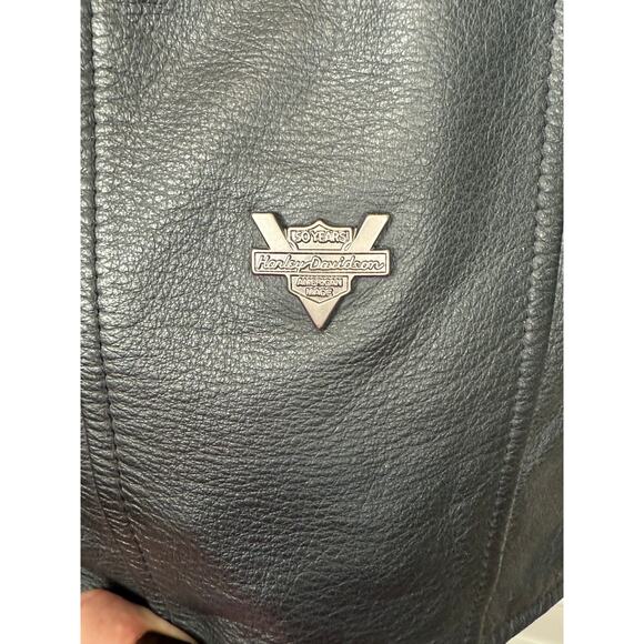 Harley-Davidson Women’s Leather Motorcycle Jacket – Size Large – Black - Picture 5 of 11